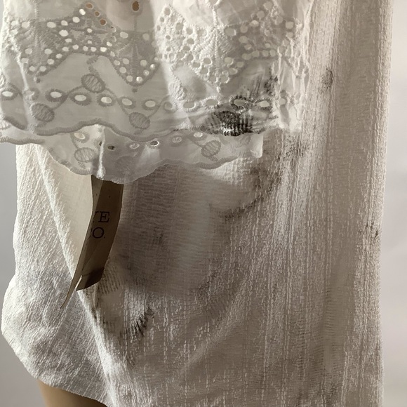 Frye Shirt Women Size XL White Short Sleeve Blouse Top Shirt Casual Top READ - Picture 7 of 14